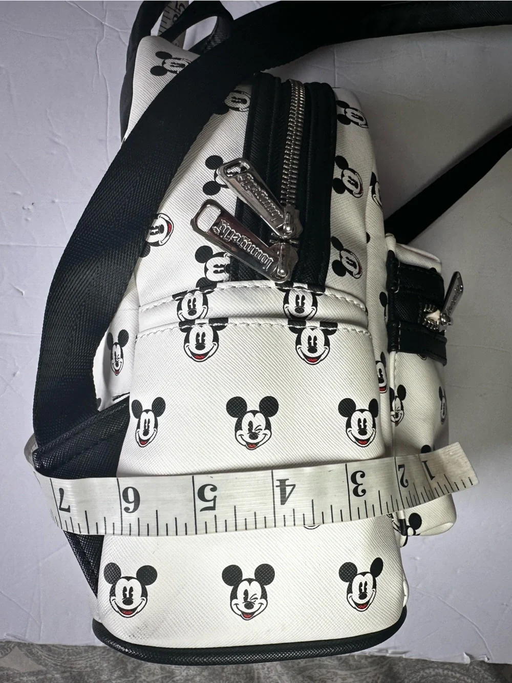 Loungefly Disney White & Black Mickey Mouse Faces Disney Parks Mini Backpack